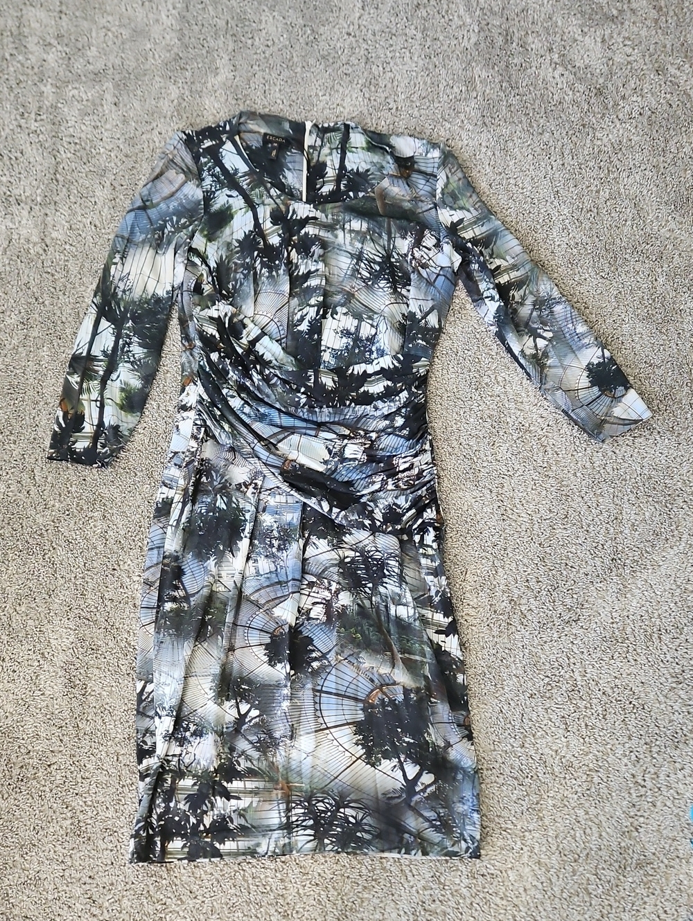 Escada Blue Printed Mini Dress 38/S